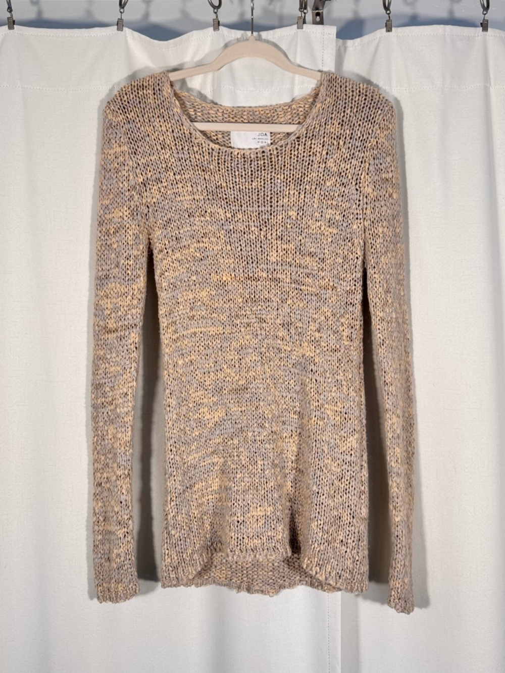 J.O.A. Marled Open Knit Neutral Toned Sweater